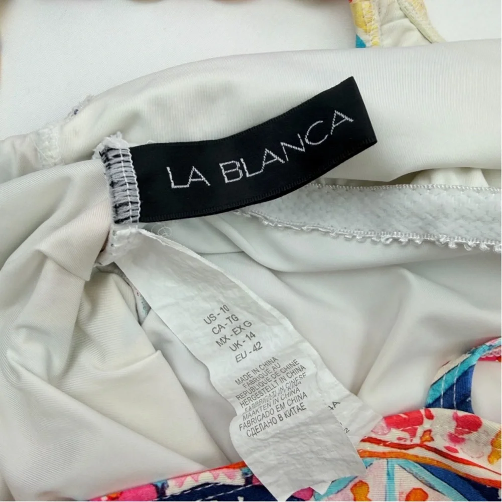 La Blanca Soliel Italian Mosaic Tile‎ Printed One Piece Swim Suit Large